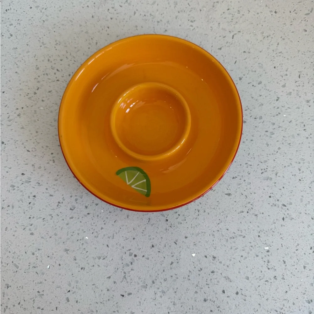Crate & Barrel Mambo Margarita Salter or Chips and Salsa Serving Bowl